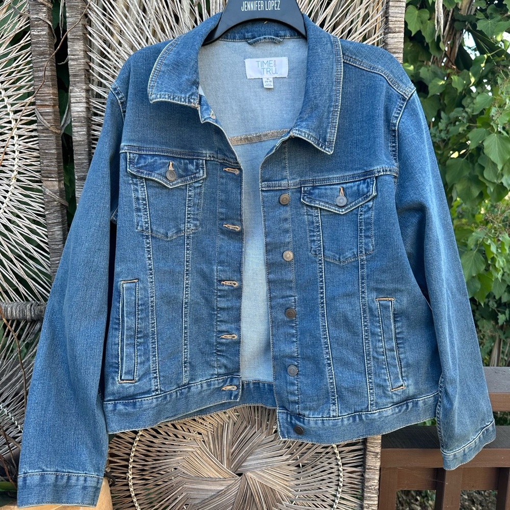 Navy demin Jacket. XL stretch, slightly faded rinse - Picture 1 of 6
